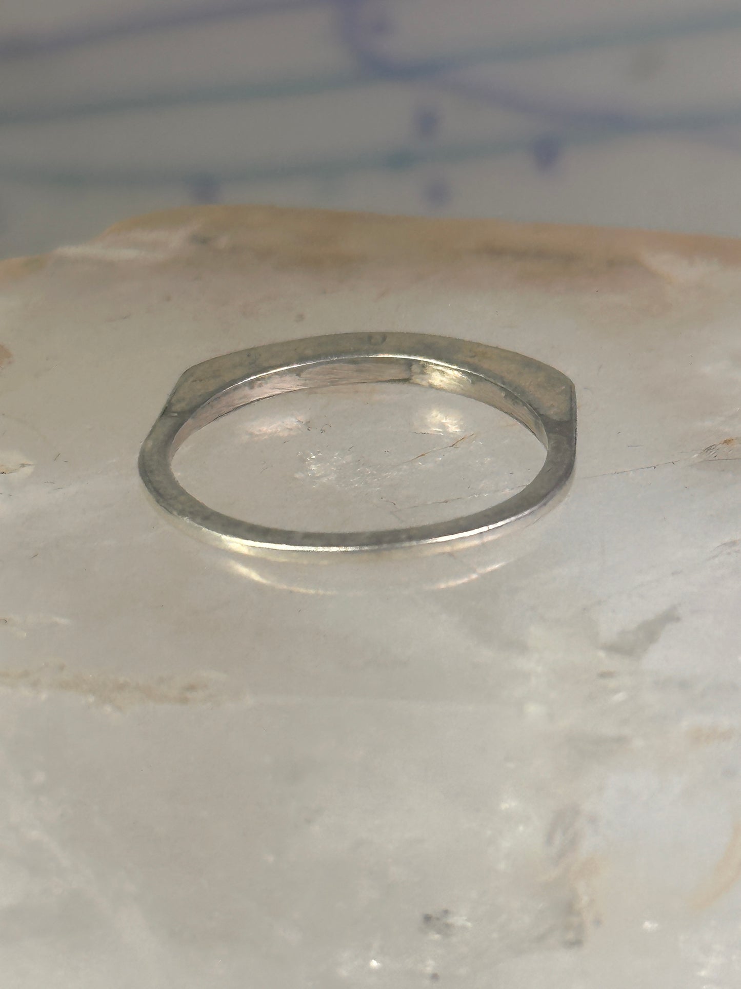 Navajo Coral ring size 7.5 stacker band southwest sterling silver women girls