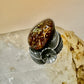 Fire Agate ring size 10 Navajo squash blossom sterling silver women