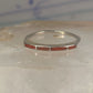 Navajo Coral ring size 7.5 stacker band southwest sterling silver women girls