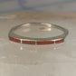 Navajo Coral ring size 7.5 stacker band southwest sterling silver women girls