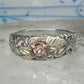 Vintage Sterling Silver 12K Gold Black Hills Gold Style Rose Filigree Ring Band Size 8 925