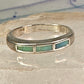 Navajo Turquoise ring size 7.75 stacker band southwest sterling silver women girls