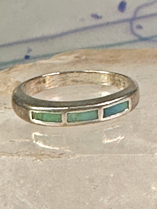 Navajo Turquoise ring size 7.75 stacker band southwest sterling silver women girls