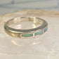 Navajo Turquoise ring size 7.75 stacker band southwest sterling silver women girls