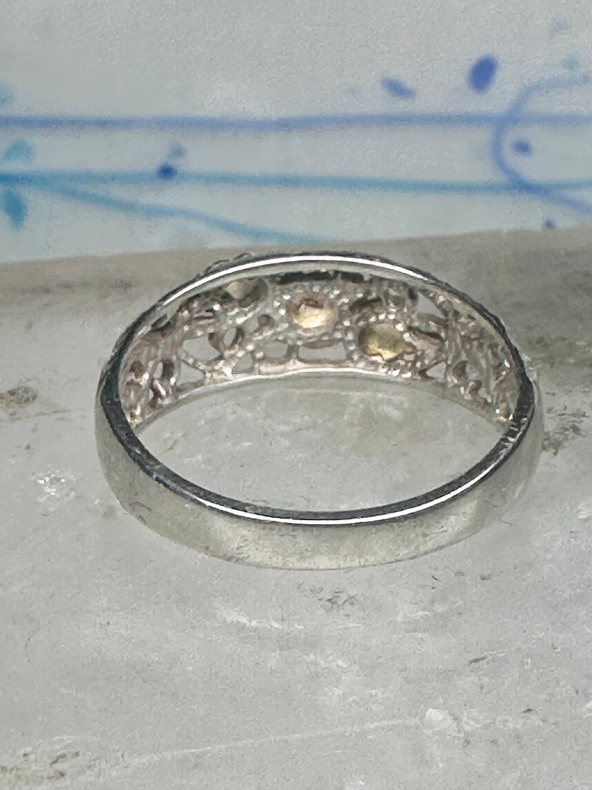 Vintage Sterling Silver 12K Gold Black Hills Gold Style Rose Filigree Ring Band Size 8 925