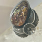 Fire Agate ring size 10 Navajo squash blossom sterling silver women