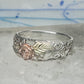 Vintage Sterling Silver 12K Gold Black Hills Gold Style Rose Filigree Ring Band Size 8 925