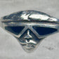 Vintage Sterling Silver Onyx Inlay Alien Futuristic Face Sunglasses Ring Size 6 925