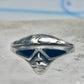 Vintage Sterling Silver Onyx Inlay Alien Futuristic Face Sunglasses Ring Size 6 925