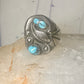 Navajo ring Turquoise feather leaf sign J Silversmith size 11 sterling silver women men