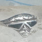 Vintage Sterling Silver Onyx Inlay Alien Futuristic Face Sunglasses Ring Size 6 925