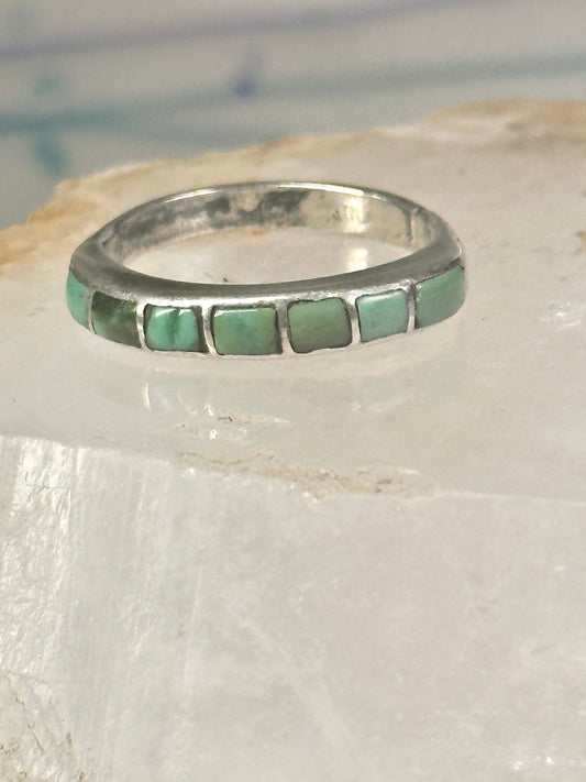 Navajo Turquoise ring size 6 stacker band southwest sterling silver women girls