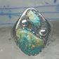 Vintage Sterling Silver Native American Turquoise Two Stone Statement Ring Size 16 925