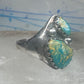 Vintage Sterling Silver Native American Turquoise Two Stone Statement Ring Size 16 925