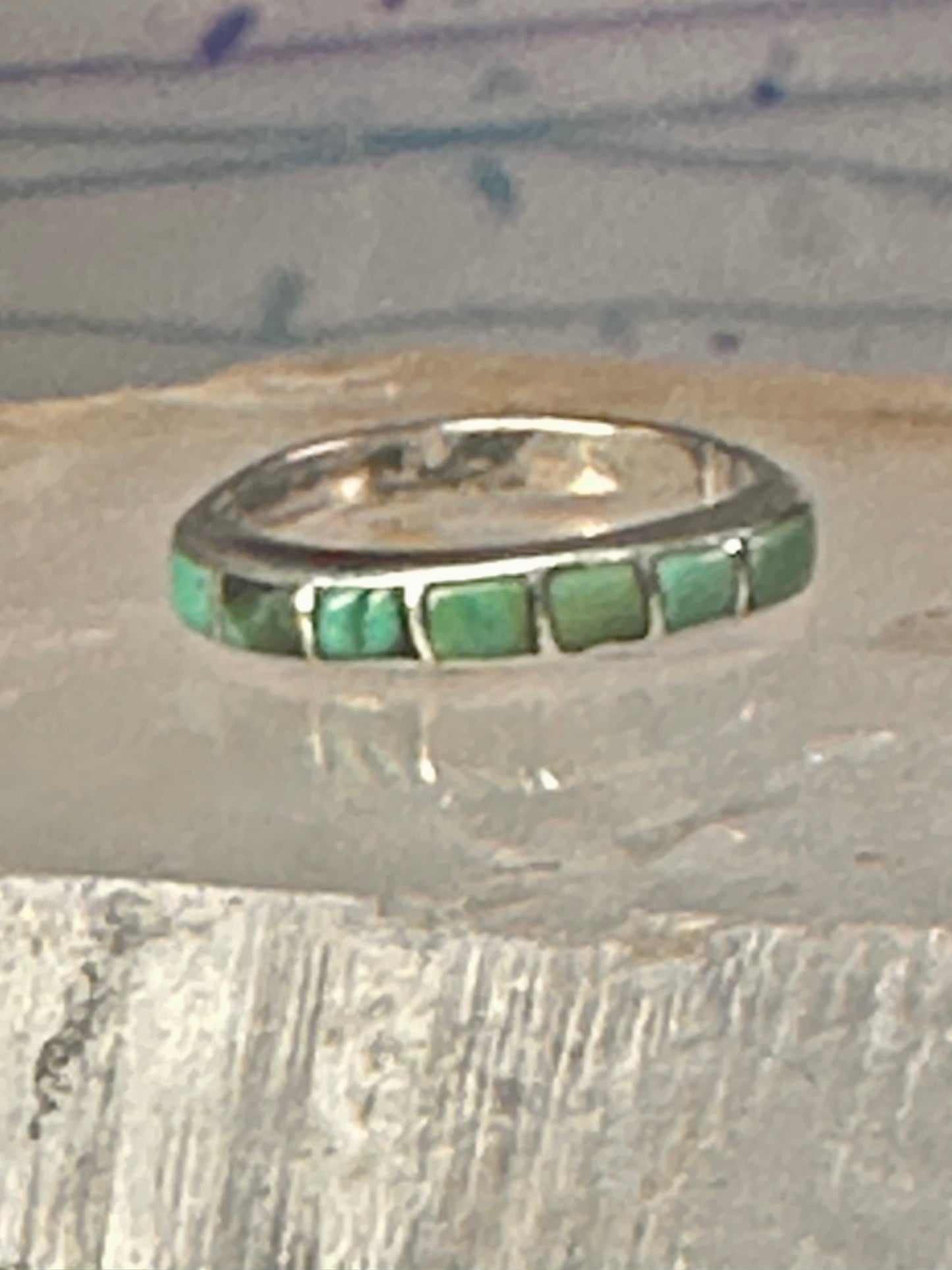 Navajo Turquoise ring size 6 stacker band southwest sterling silver women girls