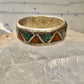 Zuni ring coral turquoise chips wedding band size 12 sterling silver men women