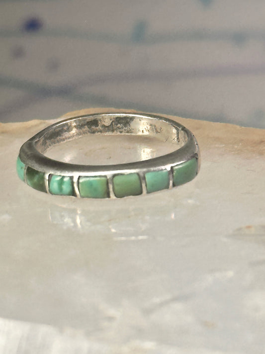 Navajo Turquoise ring size 6 stacker band southwest sterling silver women girls