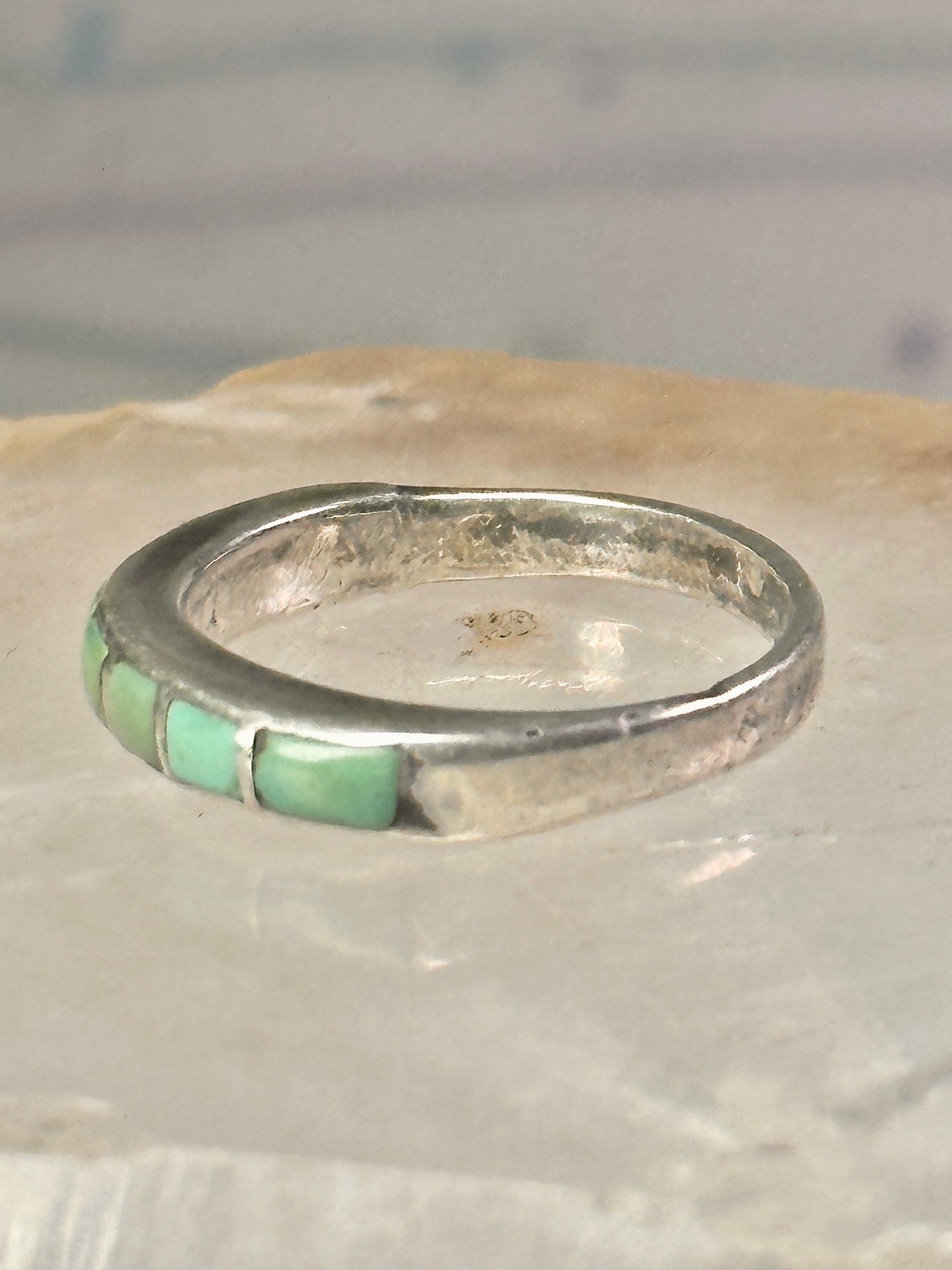 Navajo Turquoise ring size 6 stacker band southwest sterling silver women girls