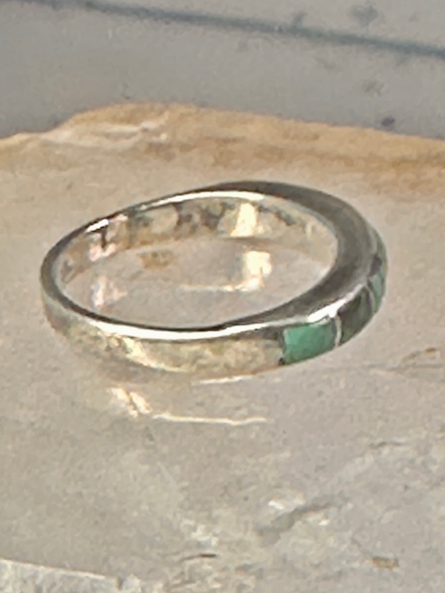 Navajo Turquoise ring size 6 stacker band southwest sterling silver women girls