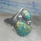 Vintage Sterling Silver Native American Turquoise Two Stone Statement Ring Size 16 925