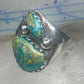 Vintage Sterling Silver Native American Turquoise Two Stone Statement Ring Size 16 925
