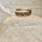 Zuni ring coral turquoise chips wedding band size 12 sterling silver men women