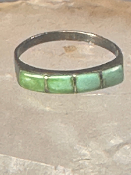 Navajo Turquoise ring size 5.25 stacker band southwest sterling silver women girls