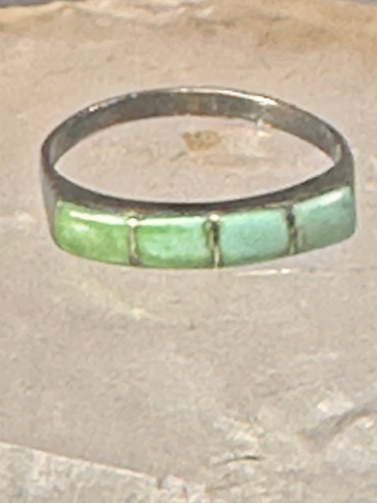 Navajo Turquoise ring size 5.25 stacker band southwest sterling silver women girls
