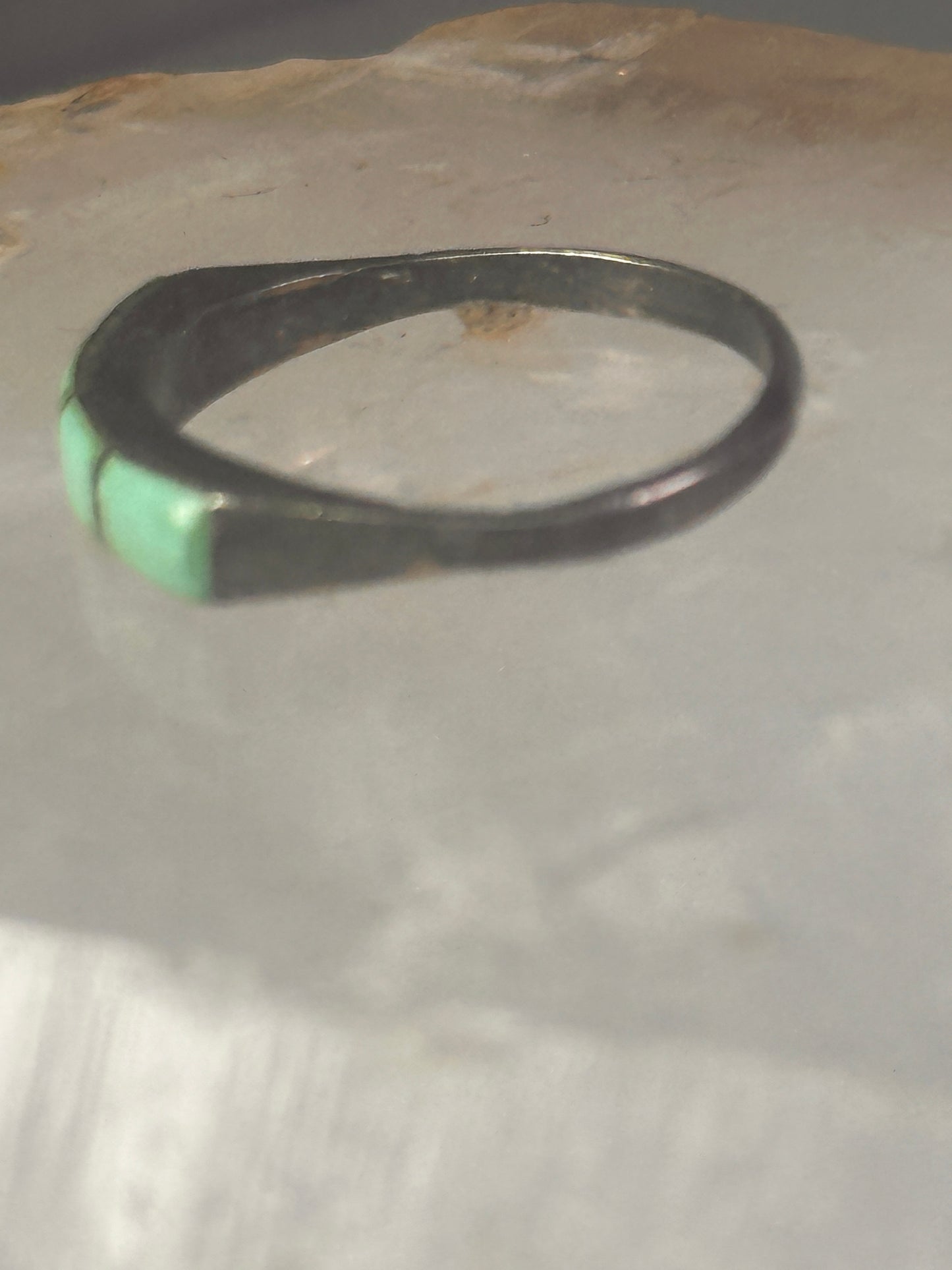 Navajo Turquoise ring size 5.25 stacker band southwest sterling silver women girls