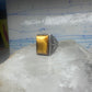 Vintage Sterling Silver Tiger's Eye Signet Ring Thunderbird Mudman Motif Statement Size 10.25 925