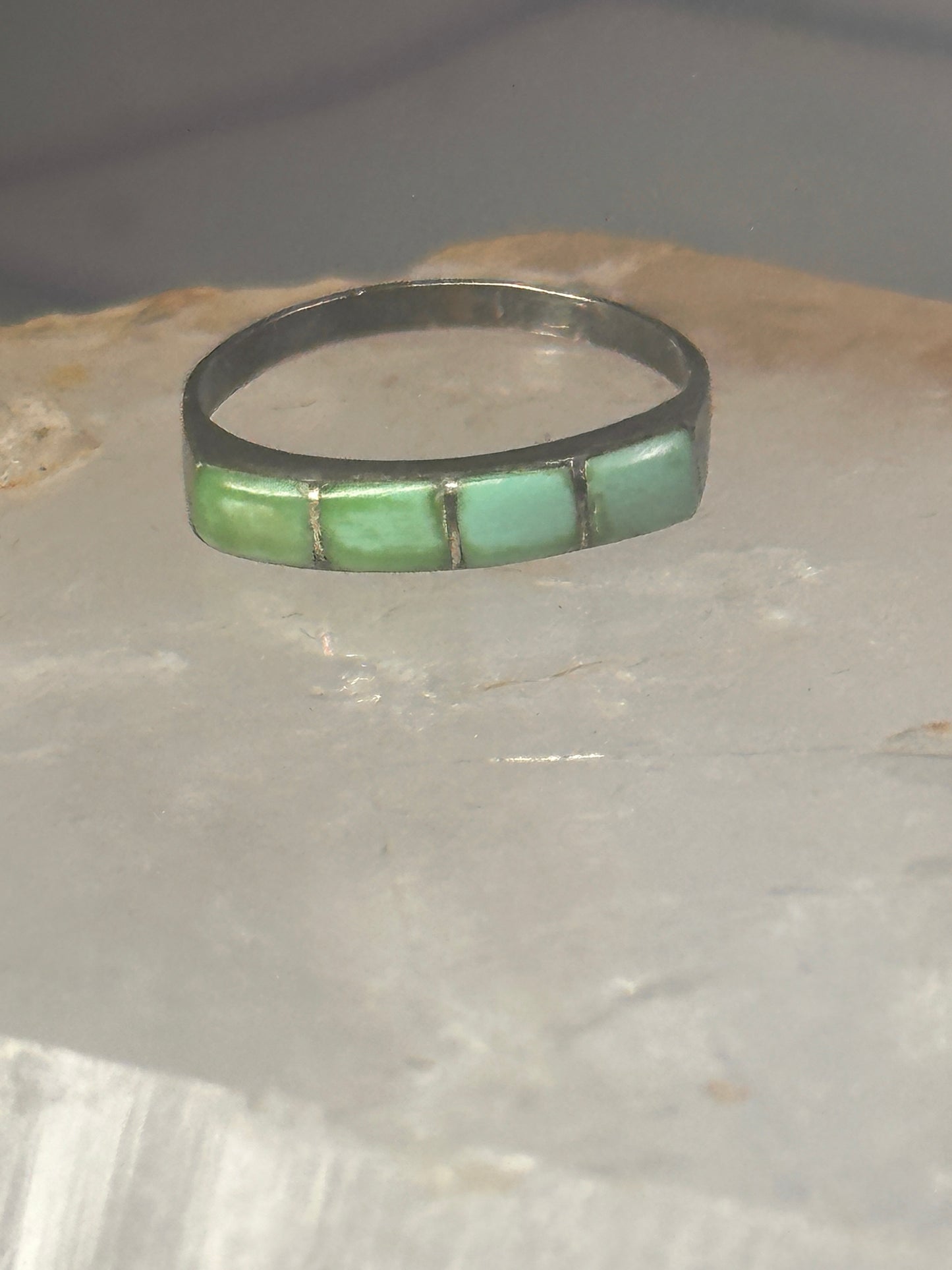 Navajo Turquoise ring size 5.25 stacker band southwest sterling silver women girls