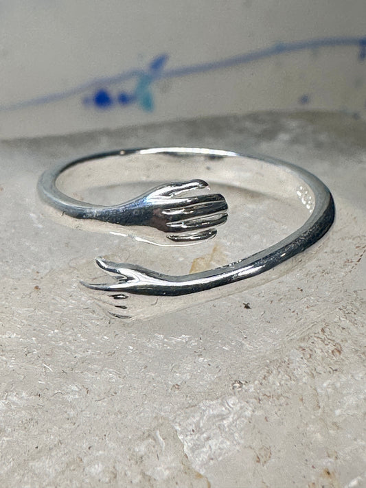 Hands ring size 7 adj sterling silver women girls&nbsp;