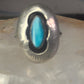 Navajo Ring Shadow box Turquoise size 7.2 sterling silver women girls
