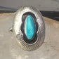 Navajo Ring Shadow box Turquoise size 7.2 sterling silver women girls