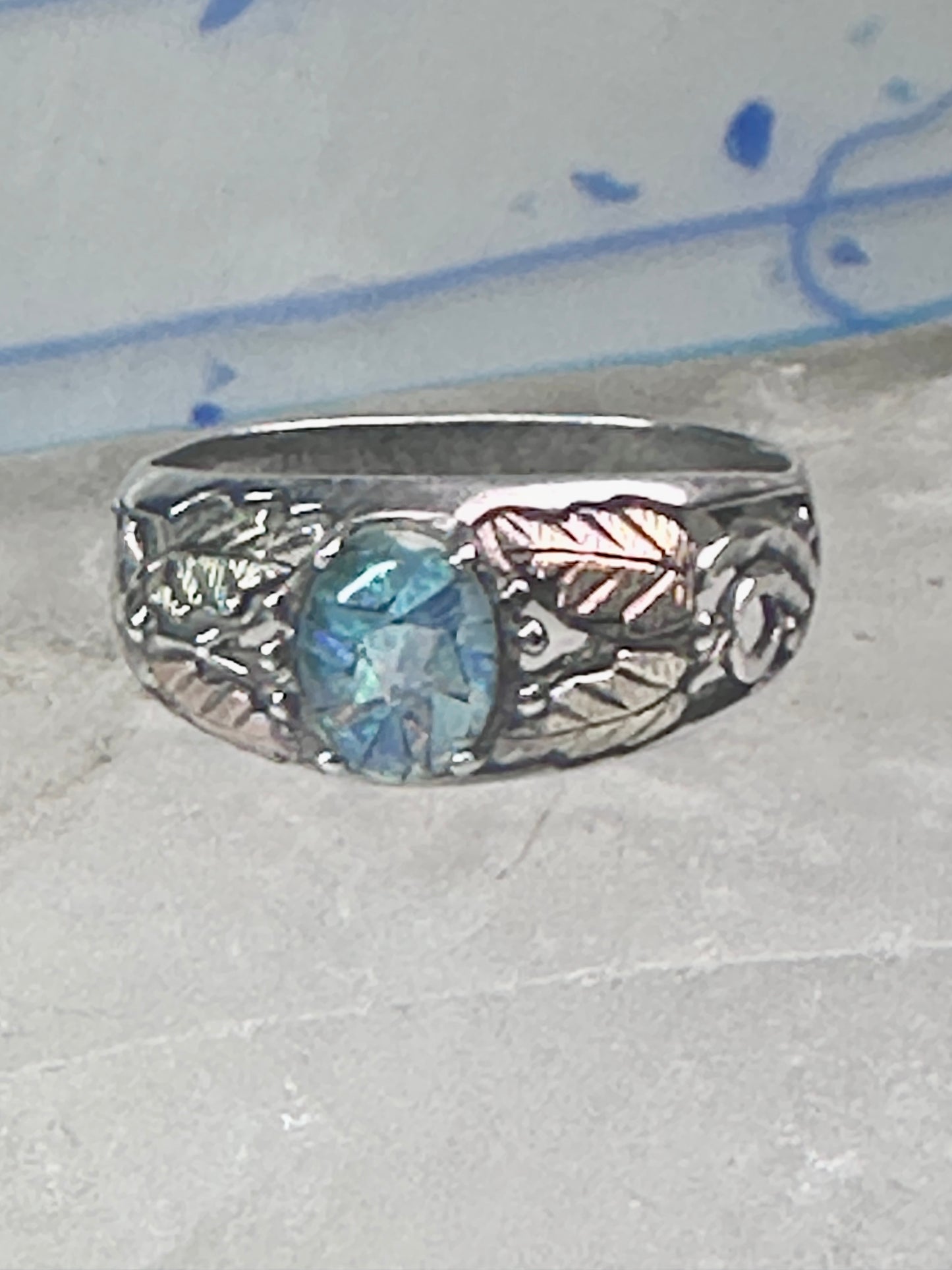 Black Hills Gold opal ring wedding band size 11 sterling silver women men