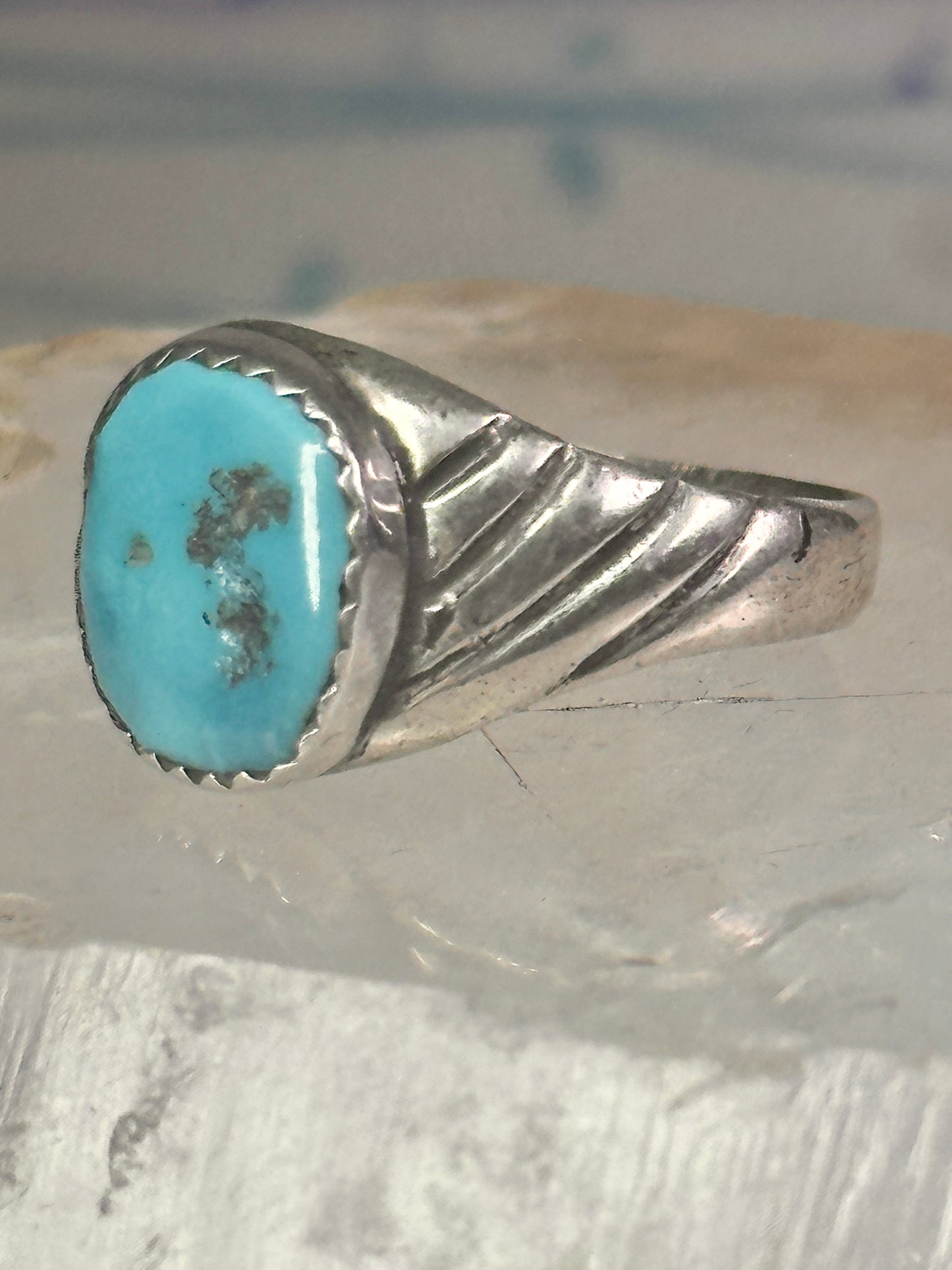 Navajo Ring Turquoise size 10.75 sterling silver women girls
