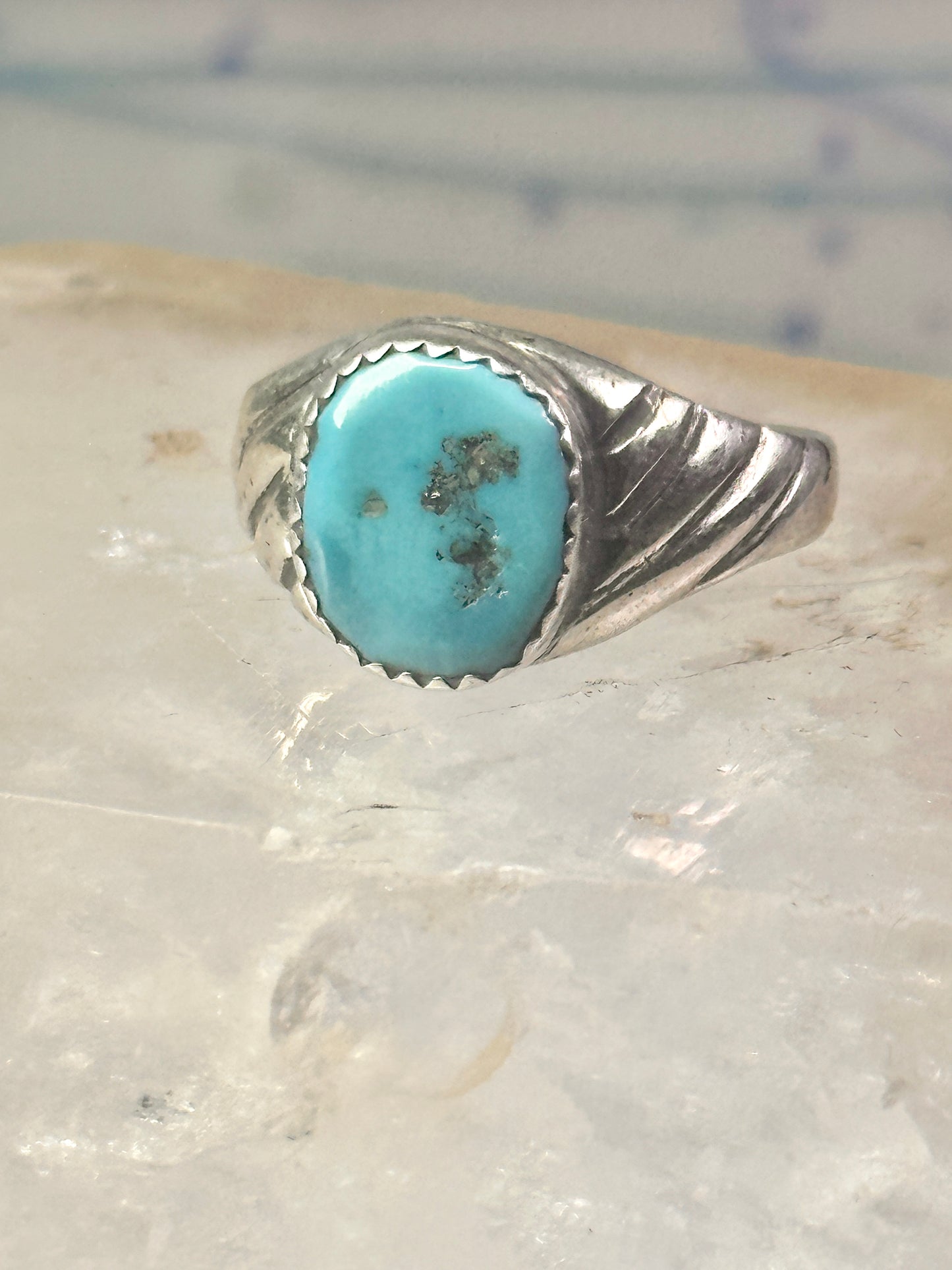 Navajo Ring Turquoise size 10.75 sterling silver women girls