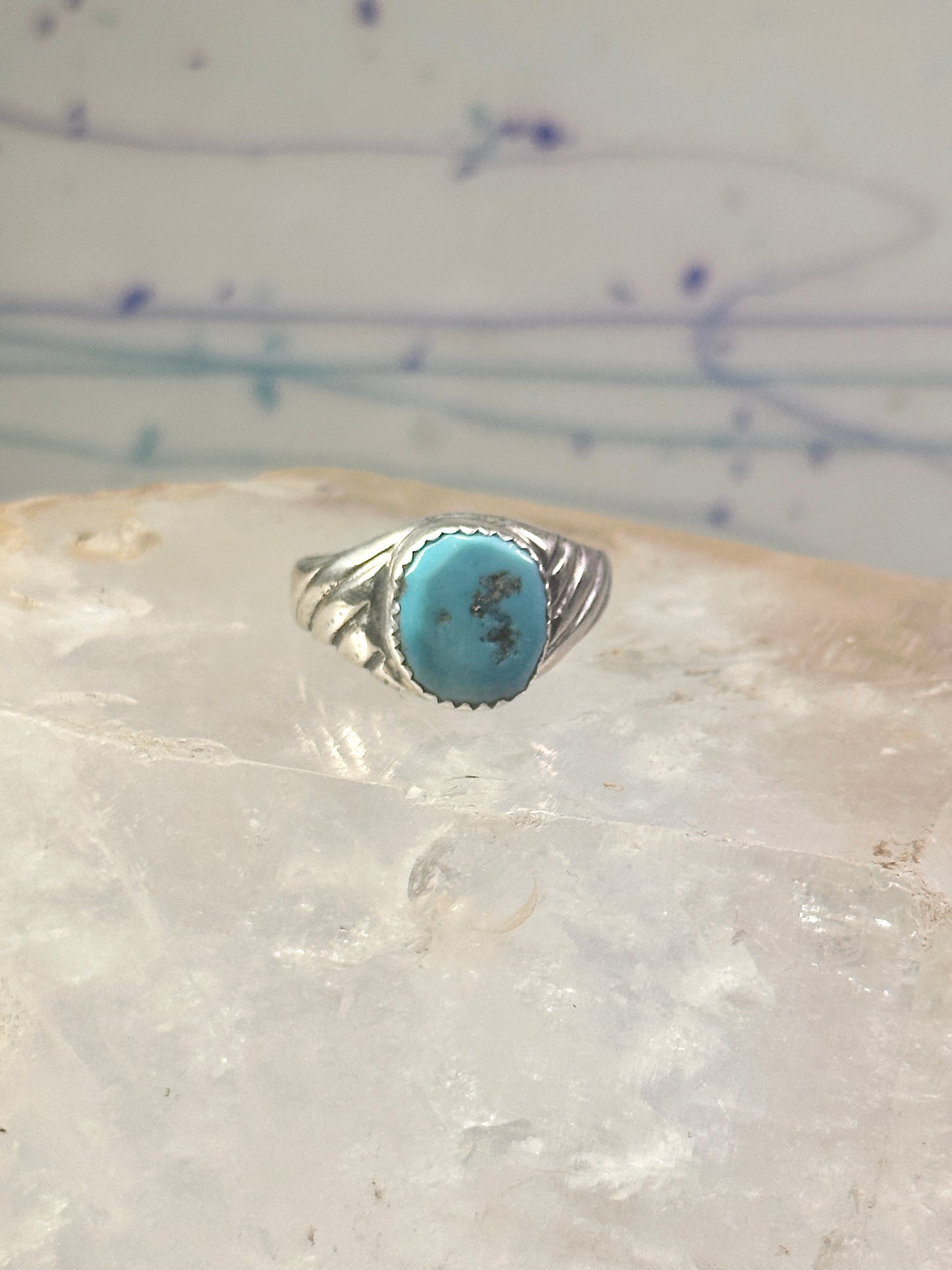 Navajo Ring Turquoise size 10.75 sterling silver women girls
