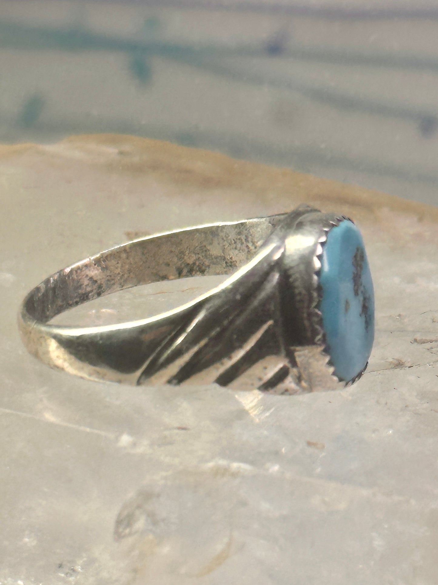 Navajo Ring Turquoise size 10.75 sterling silver women girls