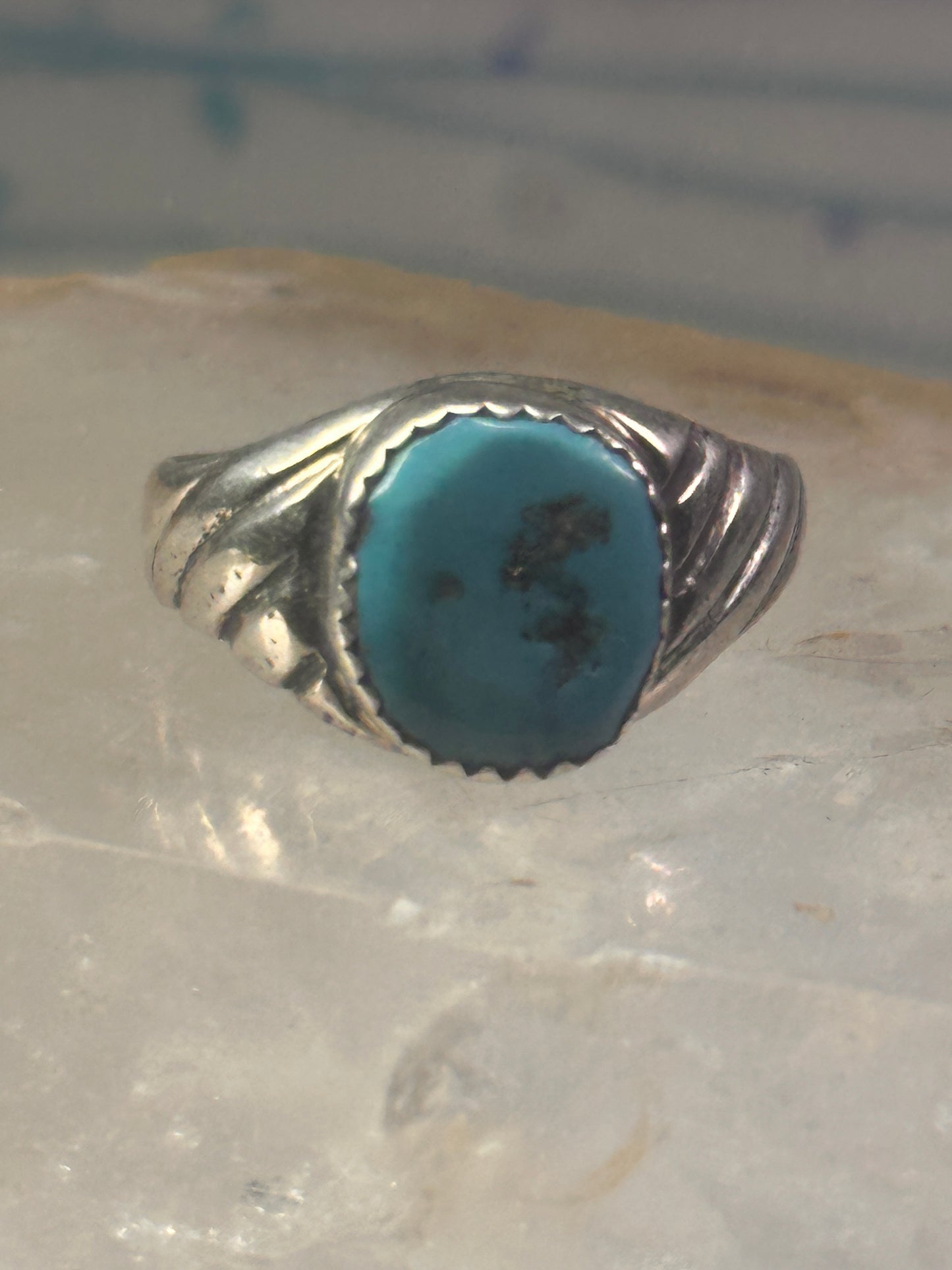 Navajo Ring Turquoise size 10.75 sterling silver women girls