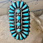 Long Zuni ring size 9 Francis M Begay Turquoise Petite Point sterling silver women