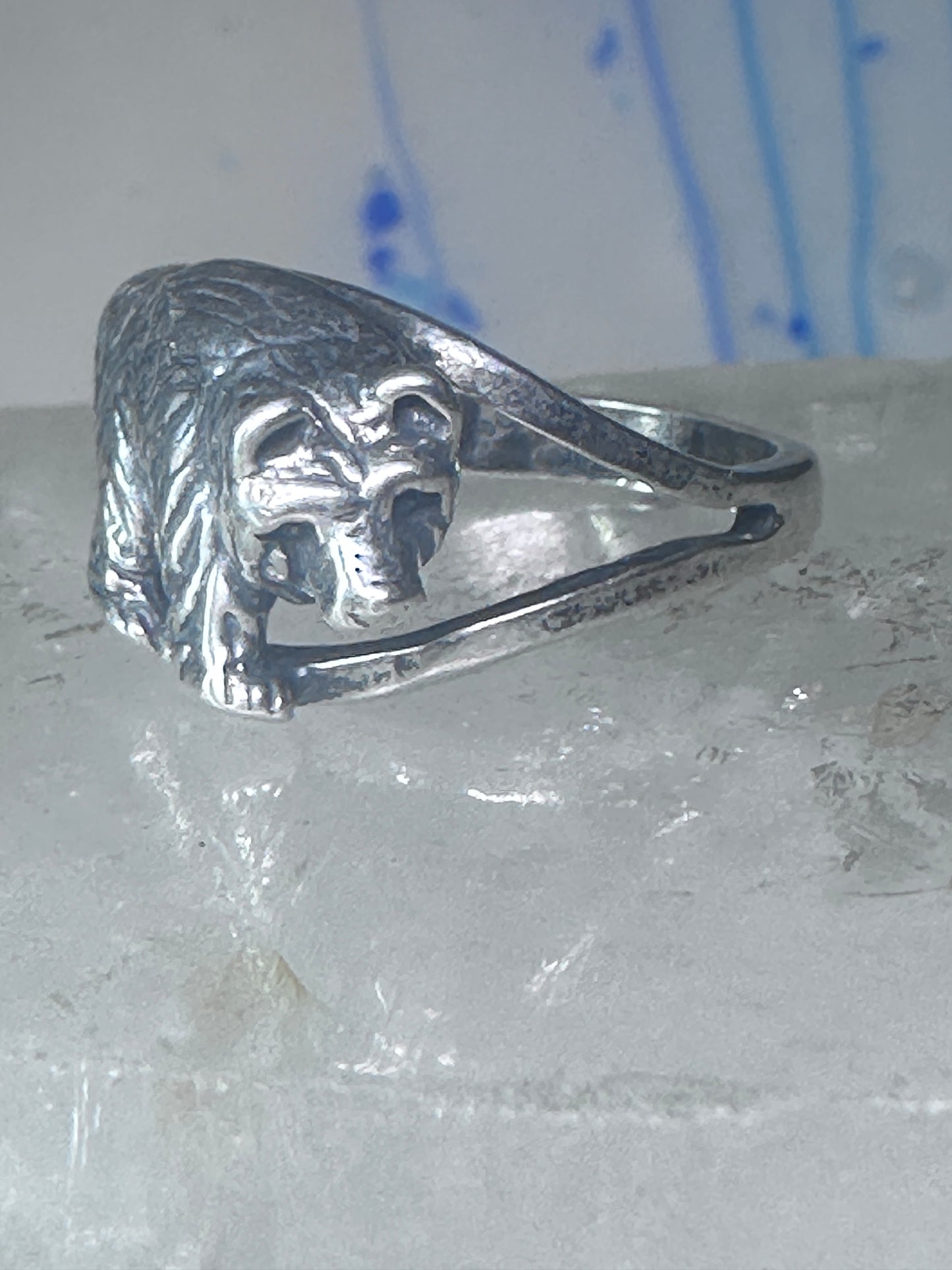 Bear ring vintage band sterling silver size 7.50 women girl