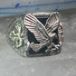 Eagle Ring Black Hills Gold onyx band size 8.75 sterling silver women men