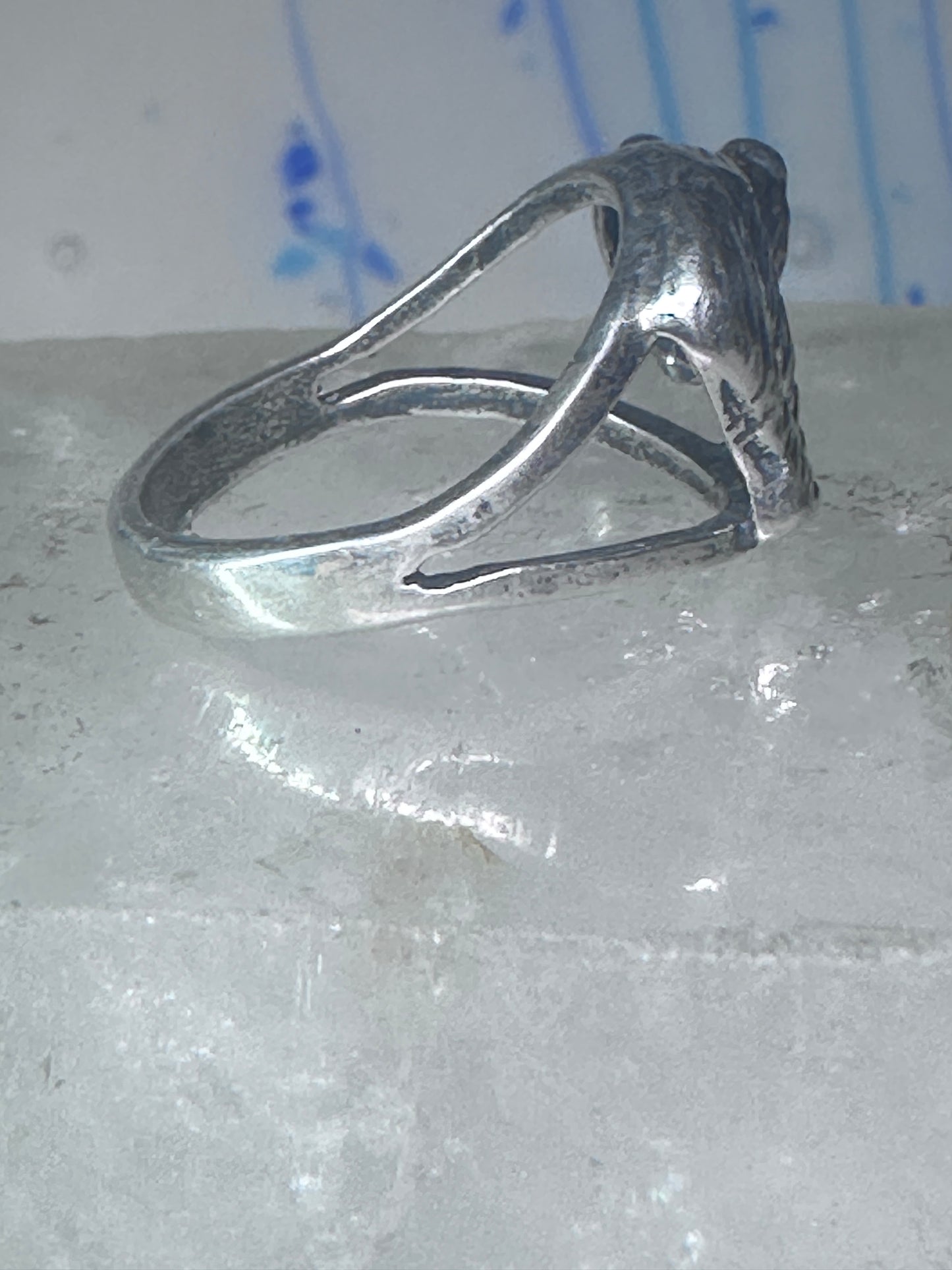 Bear ring vintage band sterling silver size 7.50 women girl