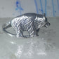 Bear ring vintage band sterling silver size 7.50 women girl