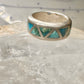 Turquoise ring Zuni wedding band size 4 sterling silver women