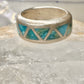 Turquoise ring Zuni wedding band size 4 sterling silver women