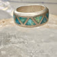 Turquoise ring Zuni wedding band size 4 sterling silver women