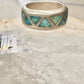 Turquoise ring Zuni wedding band size 4 sterling silver women