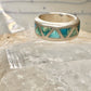 Turquoise ring Zuni wedding band size 4 sterling silver women